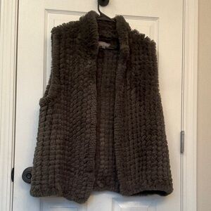 Bagatelle Plush Faux Fur Vest in Rich Brown